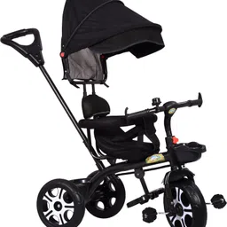 nexotech Baby Tricycle for Kids Convertible Toddler Trike with Storage Basket & Footrest Baby Tricycle for Kids with Parental Control Handle Canopy & Safety Belt Tricycle image 4