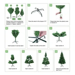 eCraftIndia Green Artificial Christmas Tree With Metal Stand Festive Decor image 3