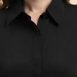 selvia Women Regular Fit Solid Spread Collar Casual Shirt image 5