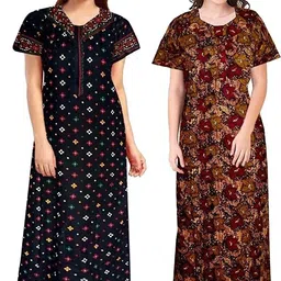 Pack of 2 Women Nighty Set-image-0