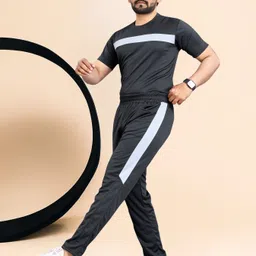 linsor fashion Men Night Suit Set Black Striped image 2