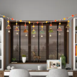 kuber industries Rajasthani Traditional Door Hanging 8 Bells Bandarwal|Pack of 2 (Multicolor) Plastic Windchime image 2