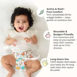 ger enterprises Washable Reusable Adjustable Baby Cloth Diapers Waterproof Multicolor Set of 5 image 2