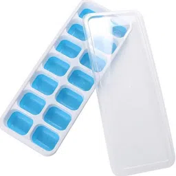 Ice Cube Tray for Freezer with Lid 14 Cavaties with Pop Up Easy Release Bottom Blue Silicone Ice Cube Tray-image-8