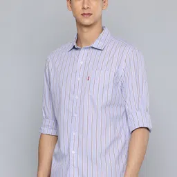 levi's Men Slim Fit Striped Spread Collar Casual Shirt image 5