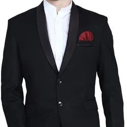 pukhtoon Men Solid Single Breasted Formal Blazer-picture-29