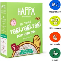 happa Mighty Grain Sprouted Ragi&Cardamom Porridge Mix, baby food Cereal-picture-41