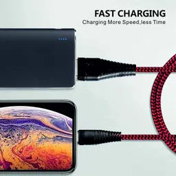 BOLT Lightning Cable 1 m Nylon Braided USB Lightning Cable Data Sync & Fast Charging Cable image 3