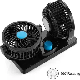 techomania Car Fan 12V 360 Head 2 Speed Quiet Strong for All Auto Vehicles-Y706 Car Interior Fan image 4