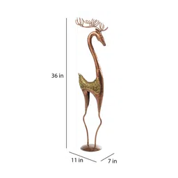 craft tree Golden Metal Deer Figurine Set Of 2 image 3