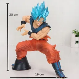 raregets 20 cm DBZ Super Saiyan Son Goku- Blue Hair PVC Action Figure, Anime Collectible image 4
