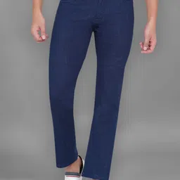 dais Stretchable Men Straight Fit Mid Rise Dark Blue Jeans-picture-20