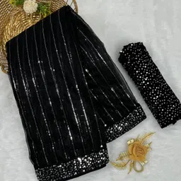 pattari Embroidered Bollywood Supernet Saree-picture-20