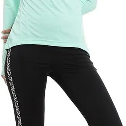 campus sutra Women Solid Mandarin Collar Polyester Green T-Shirt image 5