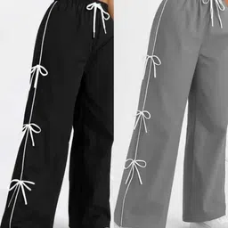 mahi garments Pack of 2 Women Loose Fit Black Lycra Blend Trousers-picture-15