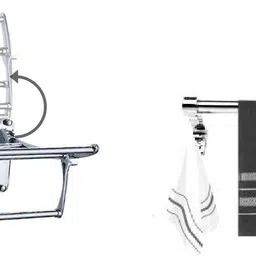 toshiro Stailess steel folding Towel Rack & Towel Rod (24 inch) / Towel Holder / Towel Stand / Bathroom Accessories 24 inch 2 Bar Towel Rod-picture-22