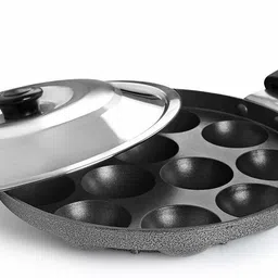 cello 12 Cavity Appam Patra Single Handle Paniarakkal with Lid 1 L capacity 25 cm diameter-picture-19