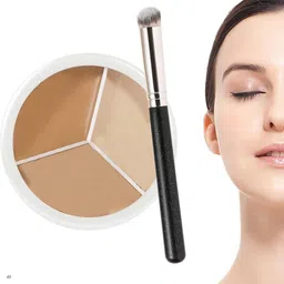 yim~mi Concealer Contour Palette Brush,3 In 1 Color Correcting Highlight d3 Concealer-picture-23