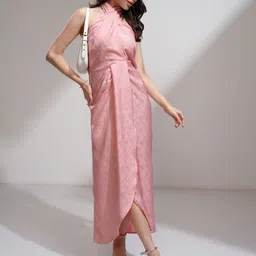 tokyo talkies Women Wrap Pink Midi/Calf Length Dress-picture-13