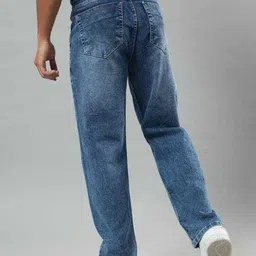 hoker Men Loose Fit Mid Rise Dark Blue Jeans image 2