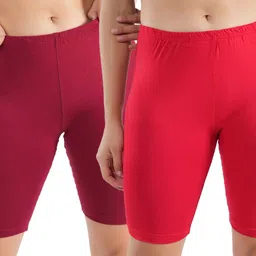jasora Pack of 2 Solid Women Multicolor Cycling Shorts-picture-32