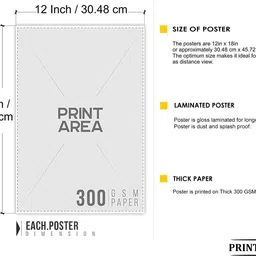 manial Pack of 12 HD Motivational Wall Posters and Inspirational Quotes for Office and Home (300GSM Thick Paper, Laminated) Photographic Paper image 3