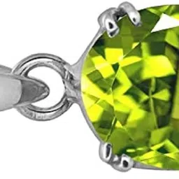 sidharth gems 10.25 Ratti 9.25 Carat Natural Peridot Pendant Stone Silver Plated Locket Rhodium Peridot Brass Pendant-picture-11
