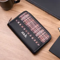 zouk Women Casual Brown Jute Wallet image 1