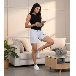 jocker Self Design Women White Boxer Shorts, Casual Shorts, Gym Shorts, Night Shorts, Regular Shorts, Sports Shorts image 4
