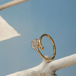 drk jewels Circle of Sparkle Ring Sterling Silver Moissanite Gold Plated Ring image 1