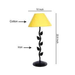 Bendigo Yellow Cottan Fabric Shade Night Lamp With Iron Base By New Era image 5