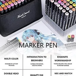 banira Cool Markers Art Set Double Ended Blendable Based Ink with Fine and Chisel Tip image 4