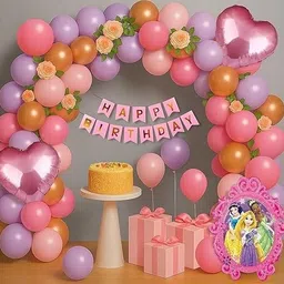 flying hub Solid Princess Theme Birthday Decoration - 71Pcs princess birthday theme decoration Balloon-picture-46