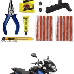 New Puncture Repair Tool Kit With (Storage Bag ) For Pulsar 150 DTS-i Tubeless Tyre Puncture Repair Kit-image-76