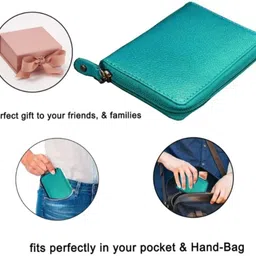 sifa Men & Women Casual Green Genuine Leather Card Holder image 4