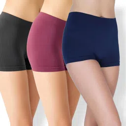 maitri Pack of 3 Solid Women Multicolor Gym Shorts-picture-24