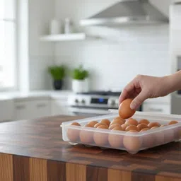 24 Grid Egg Storage Organizer for Crack-Free Holding Plastic Kitchen Trolley-image-35