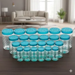 maxtid 24 Plastic Jars for Storing Cereals, Pulses & Dry Fruits Storage Box-picture-26