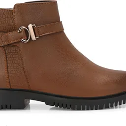 roadster Stylish Textured Ankle Length Versatile Boots For Women image 2