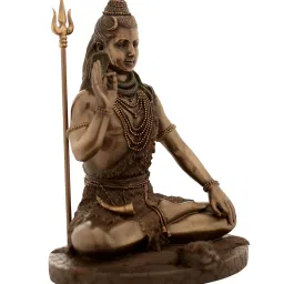 urbancart Lord Shiva Asana Bronze Brown Religious Idol image 3