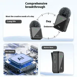paplaj enterprises F11-2Noise-Cancelling Wireless Mic Dual TX,Type-C & Lightning & 3.5mm Compatible Microphone image 2