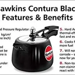 hawkins Contura Black Handi Cooker With IDLI Stand Combo 4 L Pressure Cooker image 5