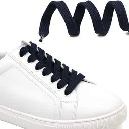 XERUS Flat Camel Tan Navy Blue Shoelace for sneakers canvas Shoe Lace image 2