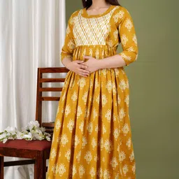 murli kurti Printed Pure Cotton Stitched Flared/A-line Gown image 4