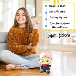 funfob Jujutsu Kaisen Plushies Jujutsu Plush Yuji Itadori Soft Toy Height -20CM (Yuji) - 19 cm image 2