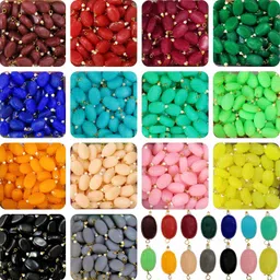 indikonb Oval Tablet Beads | Multicolor Acrylic Lariya for Crafting - 420 Pcs-picture-11