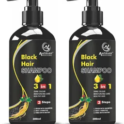 aalman alph Aalman Black Hair Shampoo 300 ml Pack of 2 image 1