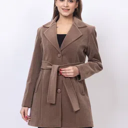 Tweed Solid Coat For Women-image-97