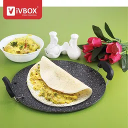 ivbox ® Lalji-Spatter SARAL 4mm Thickness Heavy Non Stick Dosa Pathri Tawa 30 cm diameter image 2