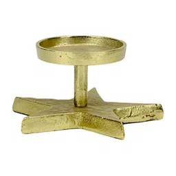 Hind Decor Gold-Toned Textured Aluminum Candle Holder-picture-28